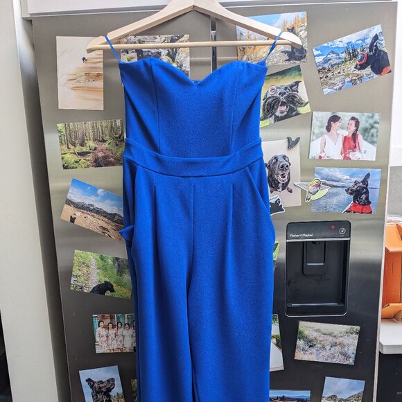 NEW Women's Strapless Jumpsuit, cobalt, Size 00 - Picture 1 of 5